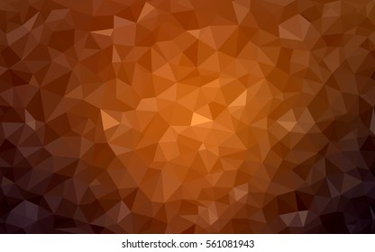 Dark Orange polygonal illustration, which consist of triangles. Triangular pattern for your business design. Geometric background in Origami style with gradient. 