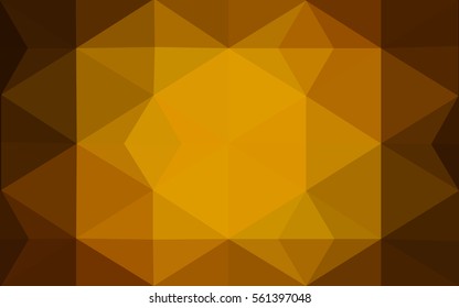 Dark orange polygonal illustration, which consist of triangles. Geometric background in Origami style with gradient. Triangular design for your business.