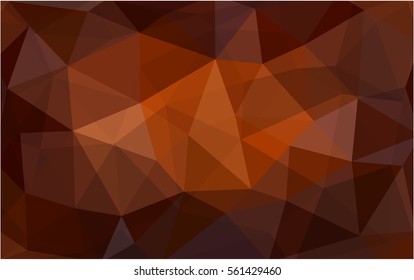 Dark Orange polygonal illustration, which consist of triangles. Triangular pattern for your business design. Geometric background in Origami style with gradient. 