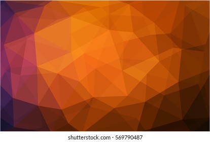 Dark Orange polygonal illustration, which consist of triangles. Triangular design for your business. Creative geometric background in Origami style with gradient