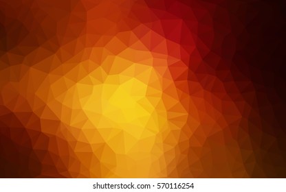 Dark Orange polygonal illustration, which consist of triangles. Triangular design for your business. Creative geometric background in Origami style with gradient