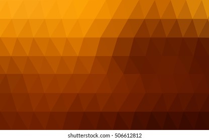 Dark orange polygonal template. Creative illustration in halftone style with gradient. Brand-new design for your business.