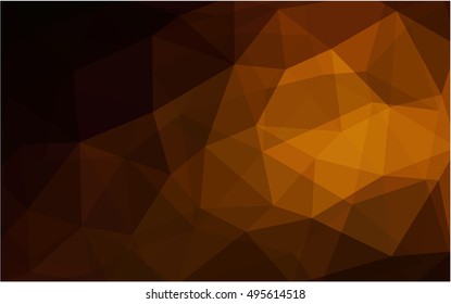 Dark orange polygonal template. Glitter abstract illustration with an elegant design. The textured pattern can be used for background.