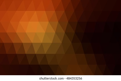 Dark orange polygonal template. Shining illustration, which consist of triangles. A completely new template for your business design.