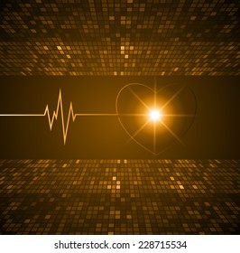 Dark orange pulse Light Abstract Technology background for computer graphic website and internet. 