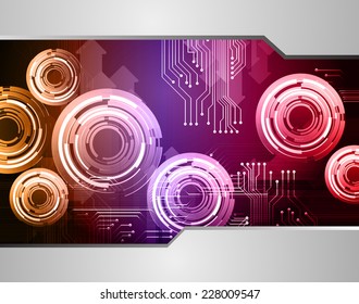 Dark orange purple red Light Abstract Technology background for computer graphic website internet. text box. Brochure. card. arrow. circuit.