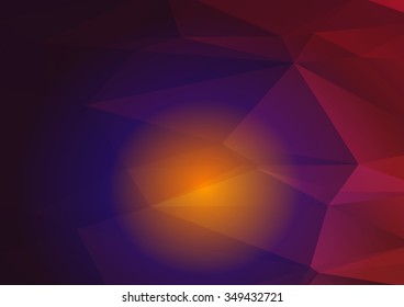 Dark Orange red abstract geometric rumpled triangular low poly style illustration graphic background. Raster polygonal design for business.