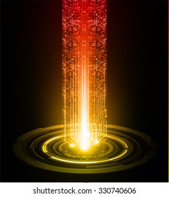 Dark orange red color Light Abstract Technology background for computer graphic website internet and business.circuit.vector illustration.infographics. motion move.neon. pixel