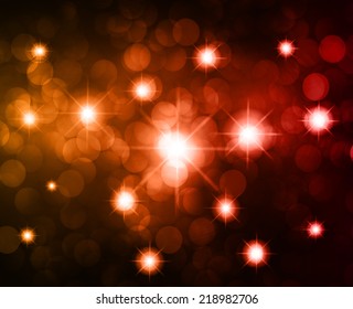 Dark orange red Defocused Light, Flickering Lights, Vector abstract festive background with bokeh defocused lights. universe, galaxies, stars. 