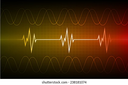 Dark orange red pulse Light Abstract Technology background for computer graphic website and internet. 