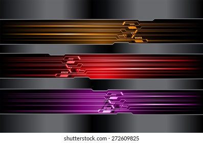 dark orange red purple color Light Abstract Technology background for computer graphic website internet and business. circuit. vector illustration. black