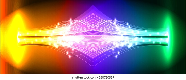 Dark orange red purple green light Abstract background. dark red color Light Abstract Technology background for computer graphic website internet and business. circuit. illustration. infographics. ray