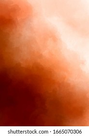 Dark orange, rusty watercolor background for design, invitations, business cards.