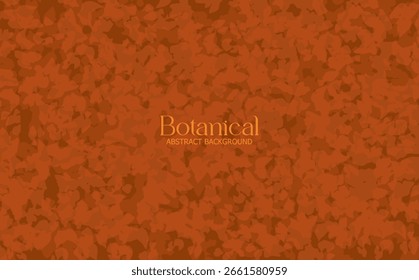 Dark Orange Seamless Botanical Pattern with Leaves and Elegant Foliage