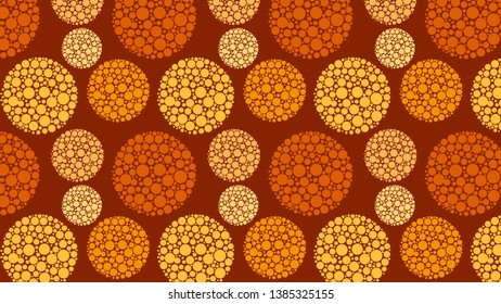 Dark Orange Seamless Dotted Circles Background Pattern Vector