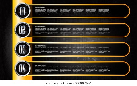 dark orange silver black Web Design Website Elements Template for graphic internet. text box. label. info graphics. metal. card. pixel. Metals, alloys, steel, aluminum. button