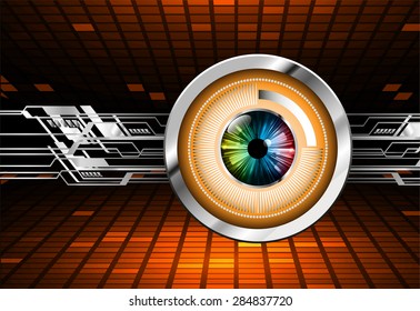 Dark orange silver color Light Abstract Technology background for computer graphic website internet and business. Circuit. vector illustration. info graphics. silver. eye eyeball. pixel