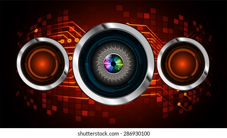 dark orange silver color Light Abstract Technology background for computer graphic website internet and business. circuit. vector illustration. infographics. eyeball . eye. pixel. www.