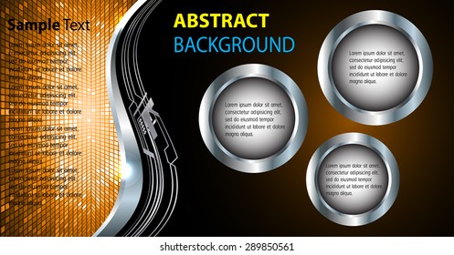dark orange silver Light Abstract Technology background computer graphic website internet business.vector illustration.text box. Brochure card.banner flyer magazine. Design label.Metals,alloys steel