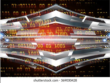 dark orange silver Light Abstract Technology background for computer graphic website internet and business. circuit. illustration.digital.infographics. binary code. zero one. eye scan virus vector