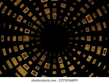 Dark orange tech abstract circular minimal background. Vector design