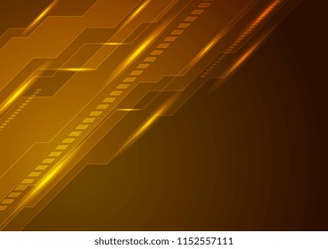 Dark orange technology futuristic glowing background. Vector design