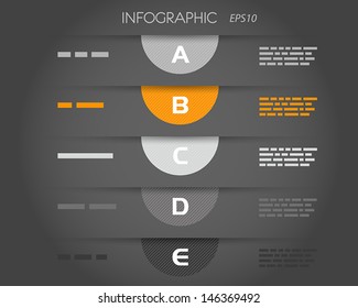 dark orange transparent striped semicircle infographic. infographic concept.
