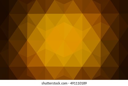 Dark orange triangle mosaic background. A sample with polygonal shapes. The best triangular design for your business.