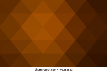 Dark orange triangle mosaic background. A completely new color illustration in a vague style. The completely new template can be used for your brand book.