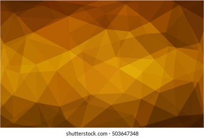 Dark orange triangle mosaic background. Colorful illustration in abstract style with gradient. The elegant pattern can be used as part of a brand book.