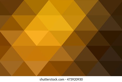 Dark orange triangle mosaic template. Creative illustration in halftone style with gradient. The template can be used as a background for cell phones.