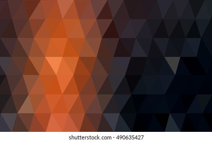 Dark orange triangle mosaic template. A sample with polygonal shapes. The textured pattern can be used for background.