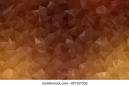 Dark orange triangle mosaic template. Creative geometric illustration in Origami style with gradient. The elegant pattern can be used as part of a brand book.