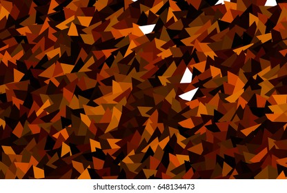 Dark Orange vector abstract colorful background, which consist of triangles. Pattern with colored triangles on white background.