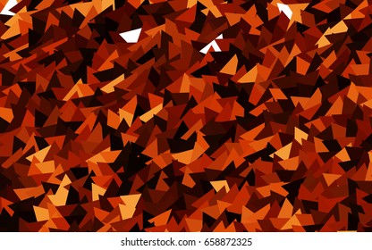 Dark Orange vector abstract colorful background, which consist of triangles. Pattern with colored triangles on white background.