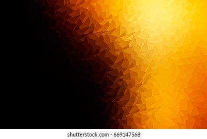 Dark Orange vector abstract colorful background, which consist of triangles. Pattern with colored triangles on white background.