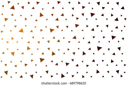 Dark Orange vector abstract colorful background, which consist of triangles. Pattern with colored triangles on white background.