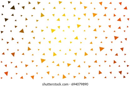 Dark Orange vector abstract colorful background, which consist of triangles. Pattern with colored triangles on white background.