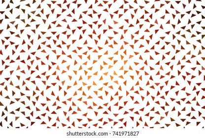Dark Orange vector abstract colorful background, which consist of triangles. Pattern with colored triangles on white background.