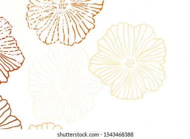 Dark Orange vector abstract design with leaves. Shining colored illustration with flowers. Colorful pattern for kid's books.