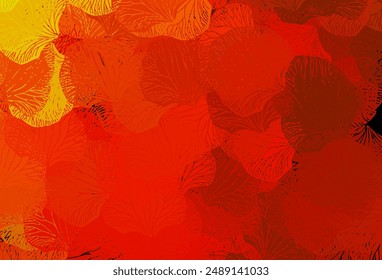 Diseño abstracto de Vector naranja oscuro con hojas. Diseño decorativo borroso en estilo indio con hojas. Patrón para cabezas de Sitios web, diseños.