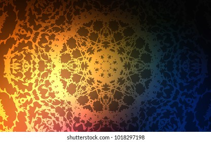 Dark Orange vector abstract doodle pattern. Colorful abstract illustration with lines drawn by child in Asian style. The pattern can be used for wallpapers and coloring books.