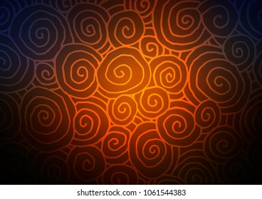Dark Orange vector abstract doodle background. Glitter abstract illustration with doodles and Zen tangles. Hand painted design for web, leaflet, textile.