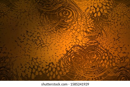 Dark Orange vector abstract doodle wallpaper. Shining colored illustration with flowers in doodle style. The pattern can be used for coloring books and pages for kids.