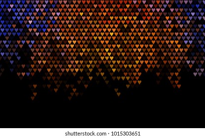 Dark Orange vector abstract lovely pattern with Hearts on white background. Happy Valentine's Day Greeting Card with small hearts. Stock template for your romantic ad, leaflet, banner.