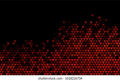 Dark Orange vector abstract lovely pattern with Hearts on white background. Happy Valentine's Day Greeting Card with small hearts. Stock template for your romantic ad, leaflet, banner.