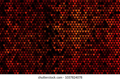 Dark Orange vector abstract lovely pattern with Hearts on white background. Happy Valentine's Day Greeting Card with small hearts. Stock template for your romantic ad, leaflet, banner.