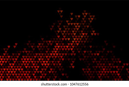 Dark Orange vector abstract lovely pattern with Hearts on white background. Happy Valentine's Day Greeting Card with small hearts. Stock template for your romantic ad, leaflet, banner.