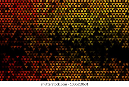 Dark Orange vector abstract lovely pattern with Hearts on white background. Happy Valentine's Day Greeting Card with small hearts. Stock template for your romantic ad, leaflet, banner.