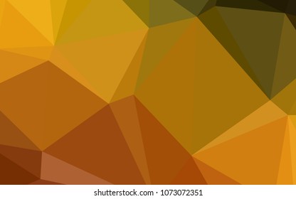 Dark Orange vector abstract mosaic background. Triangular geometric sample with gradient.  Brand-new design for your business.